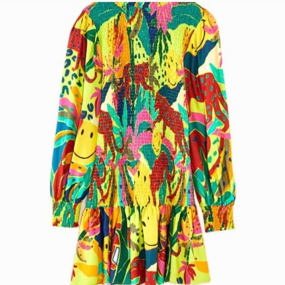FARM RIO -  Leopards Jungle Smiley Mini Dress - Size XL - Picture 3 of 9